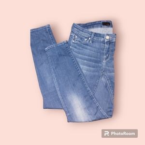 Mother The Looker Crop Peppermint Kisses Wash Jeans Size 25